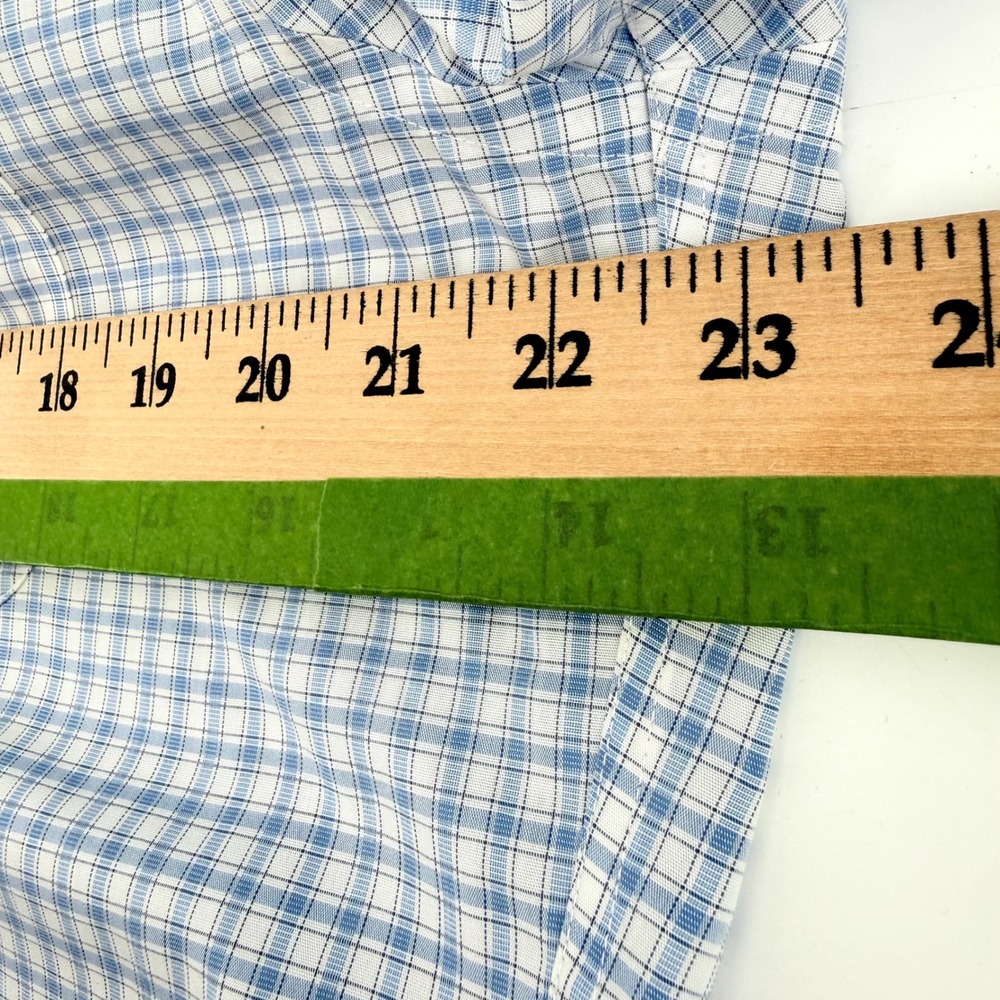 Brooks Brothers Button Down Mens 16 4/5 Blue Regent Non-Iron Check Lightweight - Picture 5 of 7
